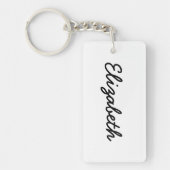 Gewoon witte vaste kleur Pas deze aan Sleutelhanger (Voorkant)