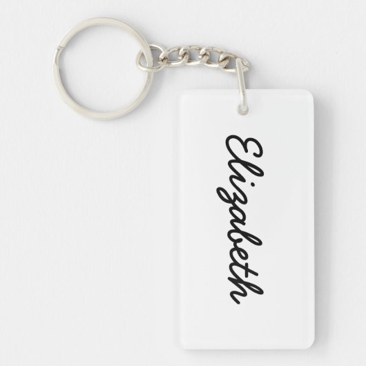 Gewoon witte vaste kleur Pas deze aan Sleutelhanger (Voorkant)