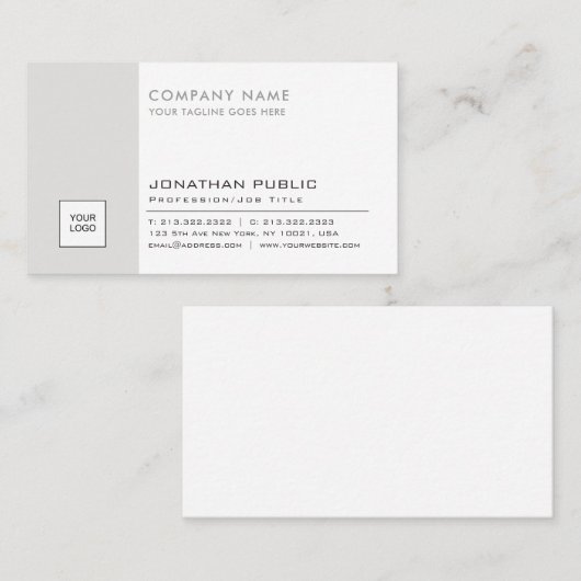 Gewoon zakelijk Modern Professioneel Elegant Logo Visitekaartje (Voorkant / Achterkant)