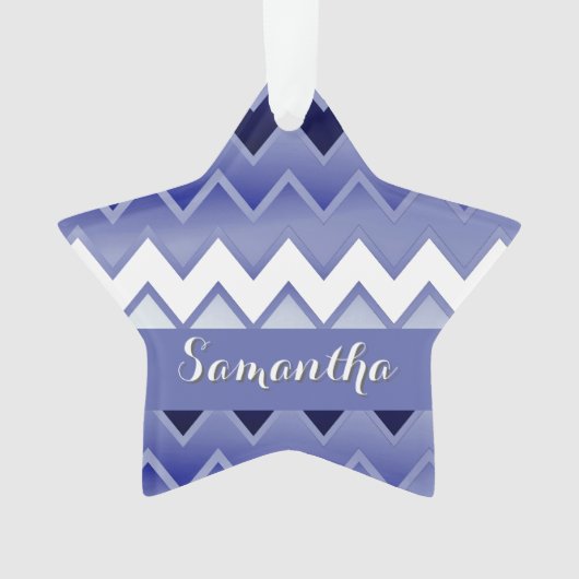 Gewoon ZigZag-marineblauw Ornament (voorkant)