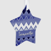 Gewoon ZigZag-marineblauw Ornament (voorkant)