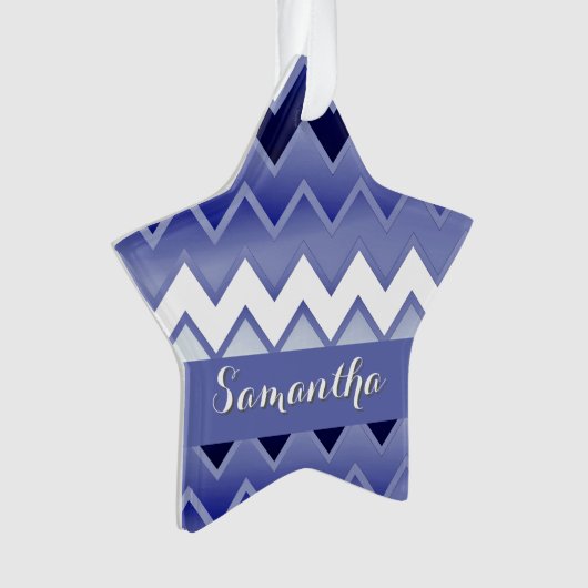 Gewoon ZigZag-marineblauw Ornament (voorkant)