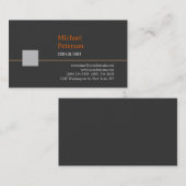 Gewoon zilver, grijs strepe Oranje Visitekaartje (Voorkant / Achterkant)