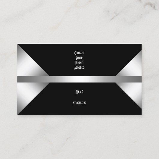 Gewoon Zilver Zwart Monogram 4C Visitekaartje (Achterkant)