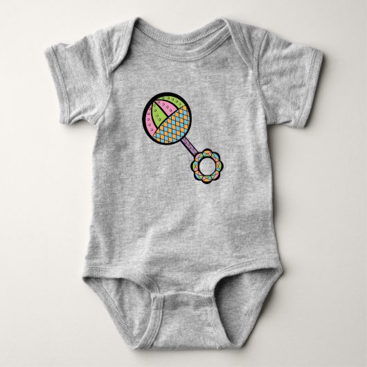 Gewoon Zoete Rattel Baby Body Romper (Voorkant)
