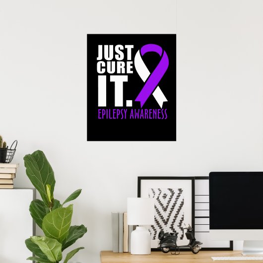 Gewoon zorgen voor Epilepsy Bewustheid Ribbon Poster (Thuiskantoor)