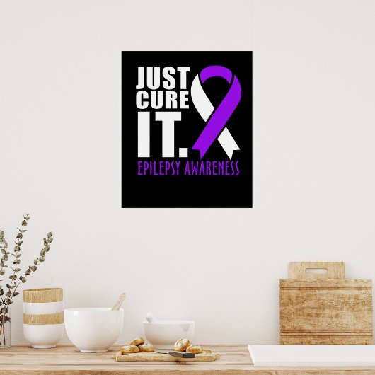 Gewoon zorgen voor Epilepsy Bewustheid Ribbon Poster (Keuken)