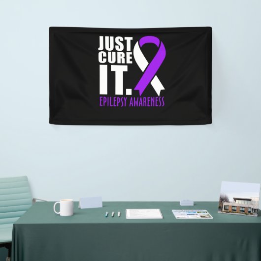 Gewoon zorgen voor Epilepsy Bewustheid Ribbon Spandoek (Beurs)