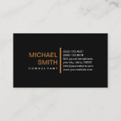 Gewoon zwart elegant modern koper visitekaartje (Achterkant)