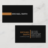 Gewoon zwart elegant modern koper visitekaartje (Voorkant / Achterkant)