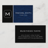 Gewoon zwart en blauw hout visitekaartje (Voorkant / Achterkant)