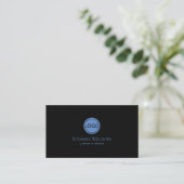 Gewoon zwart en blauw met Logo Professional Visitekaartje (Staand voorkant)