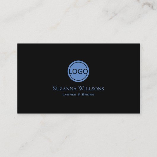 Gewoon zwart en blauw met Logo Professional Visitekaartje (Voorkant)