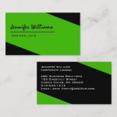 Gewoon zwart en groen minimalistisch Visitekaartje (Voorkant / Achterkant)