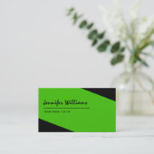 Gewoon zwart en groen minimalistisch Visitekaartje (Staand voorkant)