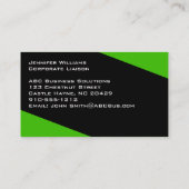 Gewoon zwart en groen minimalistisch Visitekaartje (Achterkant)