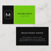 Gewoon zwart en groen, modern visitekaartje (Voorkant / Achterkant)