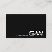 Gewoon zwart en wit, modern met eenvoudig monogram visitekaartje (Voorkant)