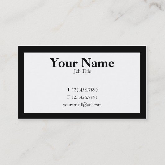 Gewoon zwart en wit visitekaartje (Voorkant)