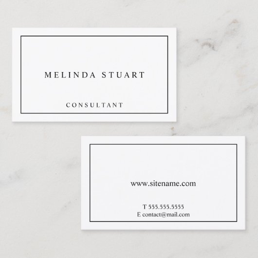 Gewoon zwart en wit visitekaartje (Voorkant / Achterkant)