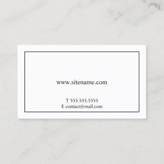 Gewoon zwart en wit visitekaartje (Achterkant)