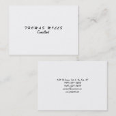 Gewoon zwart handschrift minimalistisch visitekaartje (Voorkant / Achterkant)