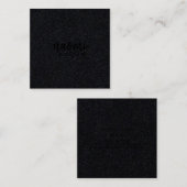 Gewoon zwart kraft modern vierkant minimalistisch  vierkante visitekaartje (Voorkant / Achterkant)