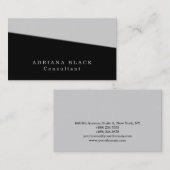 Gewoon zwart licht zwart licht grijs modern visitekaartje (Voorkant / Achterkant)