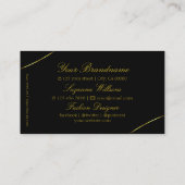 Gewoon zwart met Gold Decor Diamonds en Logo Chic Visitekaartje (Achterkant)