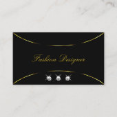 Gewoon zwart met Gold Decor en diamanten stijlvol Visitekaartje (Voorkant)