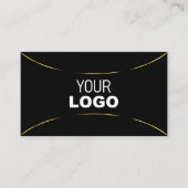 Gewoon zwart met Gold Decor en Logo Modern Visitekaartje (Voorkant)