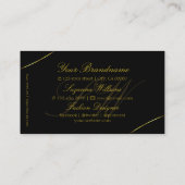 Gewoon zwart met goudkleurige diamanten en monogra visitekaartje (Achterkant)