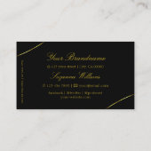 Gewoon zwart met Shimmery Gold Decor Gewoon modern Visitekaartje (Achterkant)