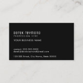 Gewoon zwart uitgelijnd door de linkerkant, elegan visitekaartje (Voorkant)