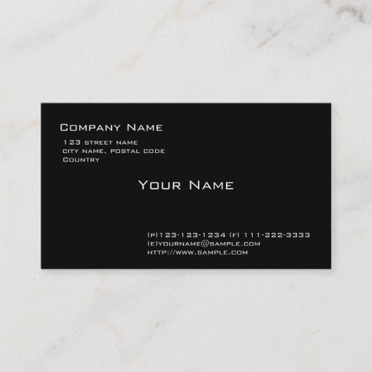 Gewoon zwart visitekaartje (Voorkant)