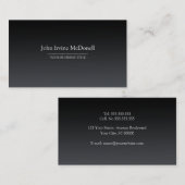 Gewoon zwart Visitekaartje met grijpend en eenvoud (Voorkant / Achterkant)