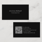 Gewoon zwart Visitekaartje met QR-code (Voorkant / Achterkant)