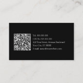 Gewoon zwart Visitekaartje met QR-code (Achterkant)