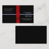 Gewoon zwart Visitekaartje met zwarte streep (Voorkant / Achterkant)