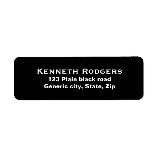 Gewoon zwart-wit achtergrondtekstaangepast etiket (Voorkant)