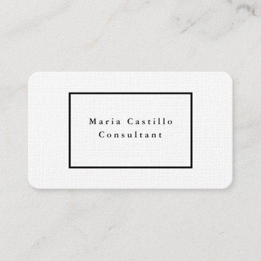 Gewoon zwart-wit en zwart-wit minimalistisch ontwe visitekaartje (Voorkant)