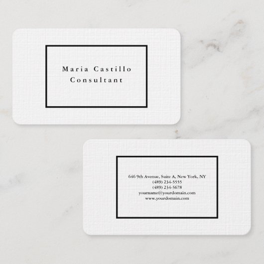 Gewoon zwart-wit en zwart-wit minimalistisch ontwe visitekaartje (Voorkant / Achterkant)