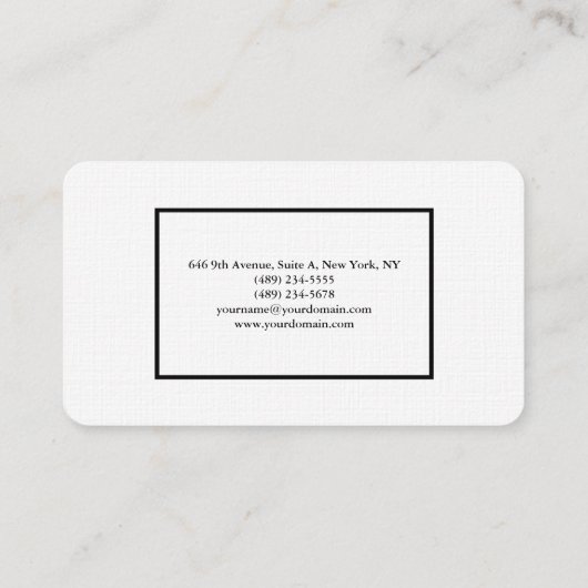 Gewoon zwart-wit en zwart-wit minimalistisch ontwe visitekaartje (Achterkant)
