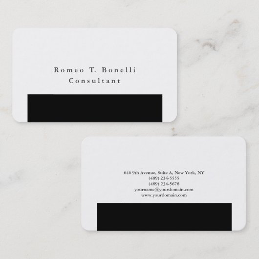 Gewoon zwart-wit en zwart-wit minimalistisch ontwe visitekaartje (Voorkant / Achterkant)