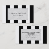 Gewoon zwart wit, gestreept professioneel visitekaartje (Voorkant / Achterkant)