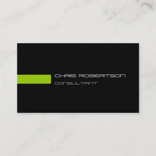 Gewoon zwart wit groen aantrekkelijk Visitekaartje (Voorkant)