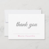 Gewoon zwart-wit minimalistisch bedankkaart (Voorkant)