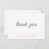Gewoon zwart-wit minimalistisch bedankkaart (Voorkant / Achterkant)