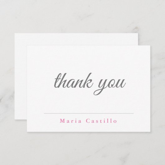 Gewoon zwart-wit minimalistisch bedankkaart (Voorkant / Achterkant)