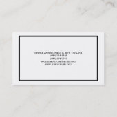 Gewoon zwart-wit minimalistisch creatief modern visitekaartje (Achterkant)